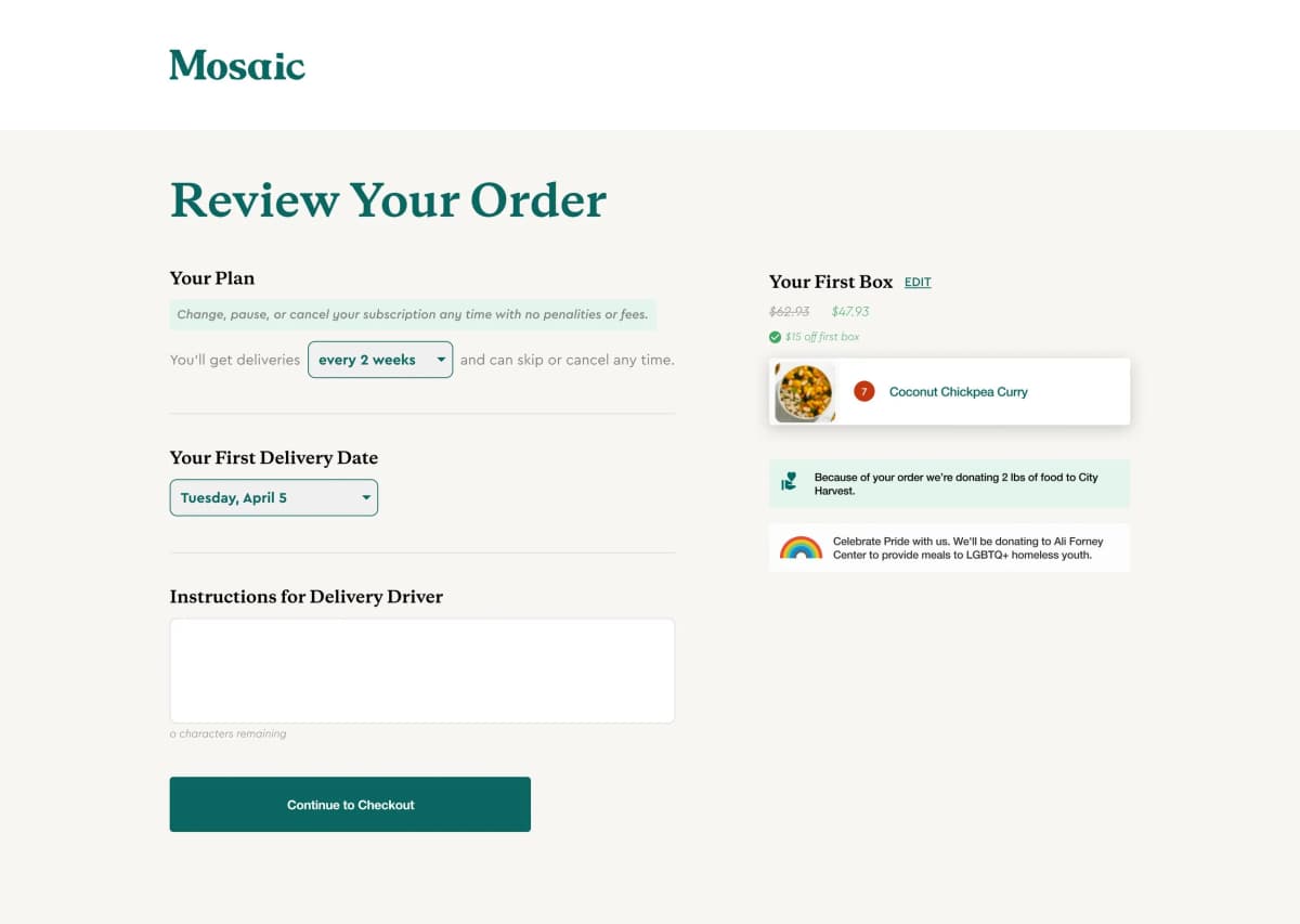 Mosaic Foods — screenshot 3